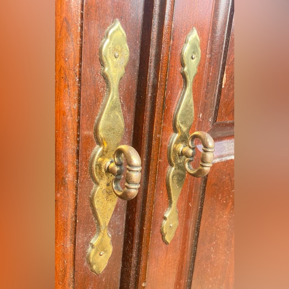 2 Brass Moroccan Door Pulls W/Plates and Original Screws Included